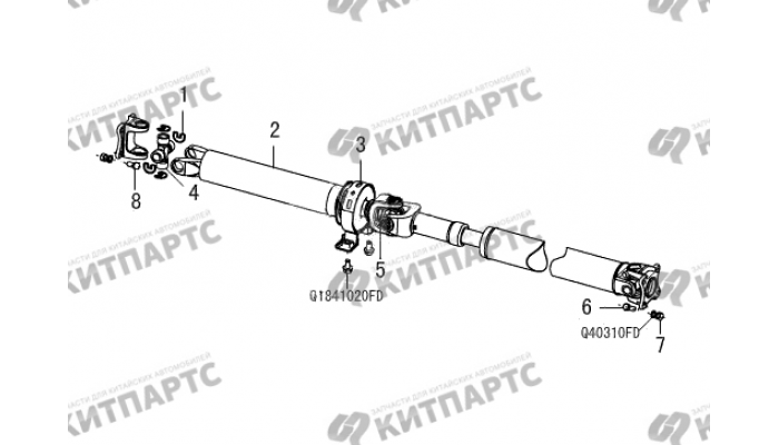 Вал карданный задний Great Wall Wingle 5